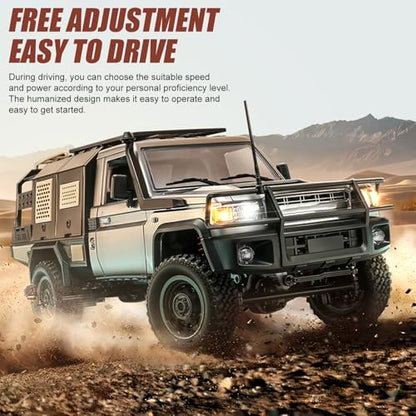 1/12 Scale RC Crawler, MN-82S Remote Control Car, 2.4GHz 4WD Off Road Rock Crawler Vehicle with Lights, DIY Land Cruiser Pickup Truck Toy for Adults - color: Black, size: 1 Battery