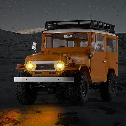 BEEZRC FMS 1/10 RC Crawler FJ40 Toyota Licensed 4WD 2.4G Model Car Hobby 4x4 Rock Crawler Offroad Truck Remote Control Car with Transmitter for Adults (Yellow) FMS11035RSYL - color: Yellow