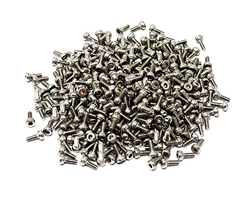iexcell 100 Pcs M2 x 5mm Thread Pitch 0.4 mm Stainless Steel 304 Hex Socket Head Cap Screws Bolts Kit - size: M2 x 5mm