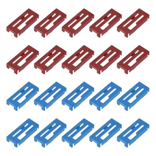 MECCANIXITY 40 Pcs Servo Extension Cable Clips, Servo Cable Safety Connector Lead Wire Buckle Lock for RC Car Plane Boat DIY Y Adapter Cable, Red/Blue - color: Red/Blue