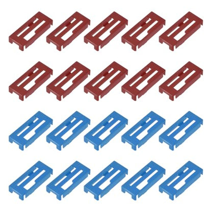 MECCANIXITY 40 Pcs Servo Extension Cable Clips, Servo Cable Safety Connector Lead Wire Buckle Lock for RC Car Plane Boat DIY Y Adapter Cable, Red/Blue - color: Red/Blue
