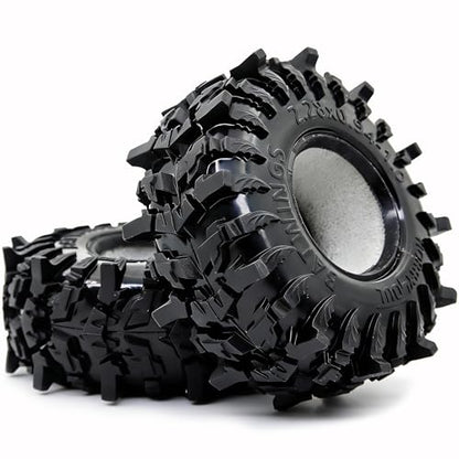 58mm BATWINGS 1.0" RC Crawler Tires 4-Pack For TRX4M SCX24 AX24 | Super soft sticky mud tires with foam inserts, For 1/18 TRX4M & 1/24 AX24 FCX24 Enduro24 micro rock crawlers Upgrades - size: 1.0 tires - 58mm Tall