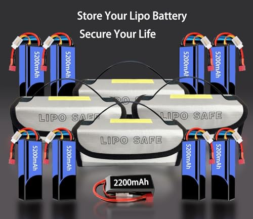 2PCS 185 * 75 * 60mm Battery Safe Bag Fireproof Charging Bag for RC Lipo Battery Pack Storage Charging Transport Home Office Travel Lipo Safe Storage Pouch - size: 185x75x60mm (2 pcs)