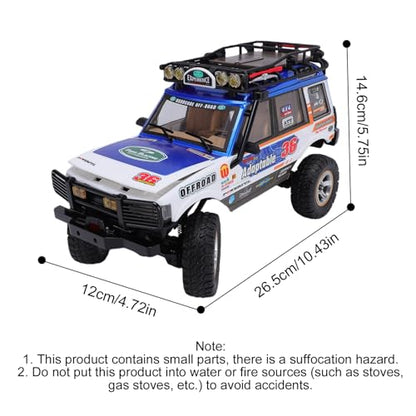 1/18 Scale RC Crawler, 2.4GHz Full Proportional Remote Control Off Road Car, 4WD RC Rock Truck Simulation Off Road Climbing Vehicle Dual Speed Model Car for Adults (Blue) - color: Blue
