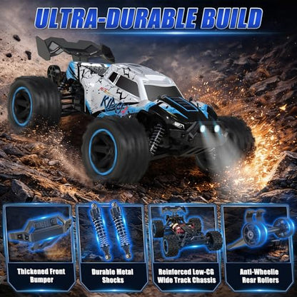 1/14 Fast RC Cars for Adults and Boys, 50 KPH 4WD Offroad RC Truck | All Terrain High Speed Hobby Remote Control Car, 60 Mins Runtime,2 Rechargeable Batteries