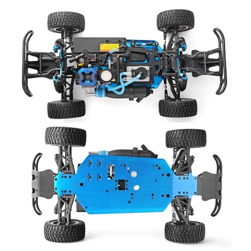 1/10 Nitro RC Truck for Adult Two Speed RC Car Rock Crawler 4WD Remote Control Car Nitro Gas Power Off Road Short Course Truck with Igniter, Methanol Fuel RC Climbing Vehicle Buggy