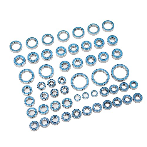 55PCS RC Car Bearings, Steel Sealed RC Ball Bearings Kit 1/10 Remote Control Replace Parts for Remote Control Crawler Cars