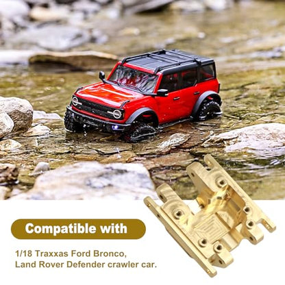66g CrazyHobby Brass Skid Plate Transmission Mount Heavy Duty for TRX4M K10 High Trail F150 Bronco Defender 1/18 Crawler Car Upgrades (Gold) - color: Gold