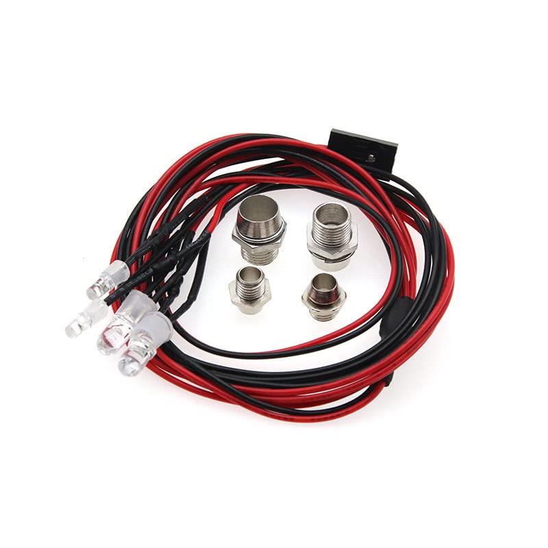 2 Sets RC 4 LED Light Kit Accessories RC Headlights/Taillight Kit for 1/10 Crawler Car Axial SCX10 D90 D110 TRX4 TRX6 Redcat Upgrades Parts - color: Black