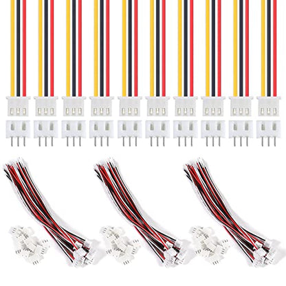 30 Pairs 3 Pin for JST-XH Connector Kit, XH 2.54mm 3pin Header Male and Female Connectors Plug Adapter with Flat Wire Cable 150mm 24AWG Compatible with for JST XH - size: 3pin Kit