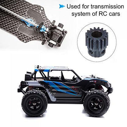 uxcell 1Mod 16T Pinion Gear 8mm Bore Hardened Steel Motor Rack Spur Gear with Step for RC Car Truck Buggy Gear Drive, 2 Set
