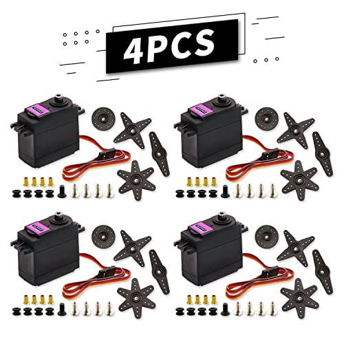 MG996R Digital Servo Motor 4Pack 55g Metal Gear | Metal gear, 55g torque, digital precision, fits Arduino/Futaba JR, ideal for RC car/boat/robot. - style: 4PCS MG996R