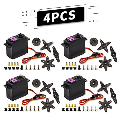 MG996R Digital Servo Motor 4Pack 55g Metal Gear | Metal gear, 55g torque, digital precision, fits Arduino/Futaba JR, ideal for RC car/boat/robot. - style: 4PCS MG996R