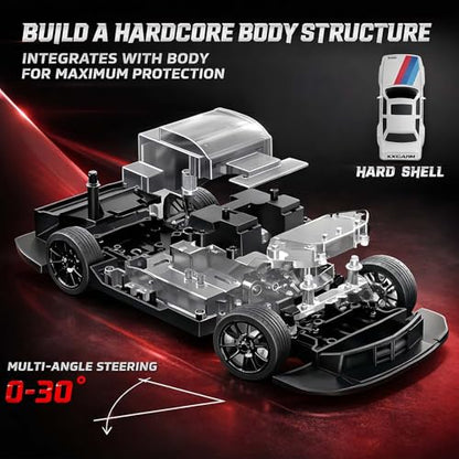 RC Drift Car 2.4GHz 1:16 Scale 4WD 30KM/H High Speed Remote Control Cars Vehicle with LED Lights Drifting Tires Racing Sport Toy Cars for Adults Boys Girls Kids Gift - color: White
