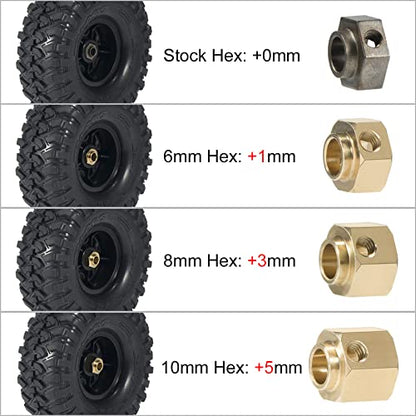 4pcs Brass Extended Wheel TRX4 Brass 8mm Wheel Hex Extended Adapter for RC Crawler TRX4 TRX-4 1/10 RC Hex Wheel Hubs Adapters (4pcs 8mm Wheel Hubs Adapters) - color: 4pcs 8mm Wheel Hubs Adapters