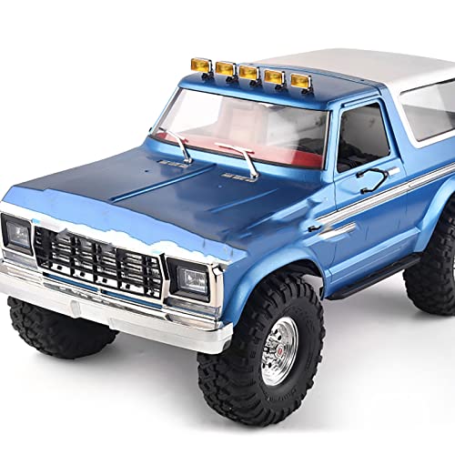 20MM Rectangular Spotlight Retro Simulation Electroplated Reflector Searchlight Headlight for 1:8 1:10 RC Car - color: Standard Yellow Lamp
