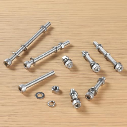 288 PCS M5 Screws Assortment Kit, 304 Stainless Steel M5 Bolts Kit, M5x 8/12/16/20/25/30mm, Hex Socket Head Cap Screws Bolts Nuts Washers Set - size: M5x 8/12/16/20/25/30mm