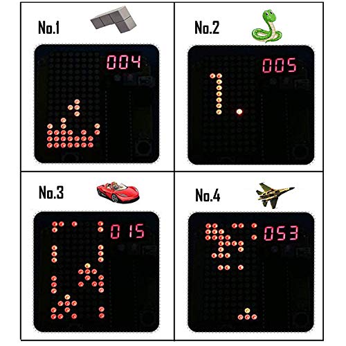 DIY Soldering Project Game Kit Retro Classic Electronic Soldering Kit with 5 Retro Classic Games and Acrylic Case