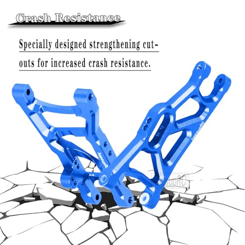 Suspension A-Arms Upgrades Part for 1/10 Slash 2WD VXL,4PCS Alloy Aluminum Front Rear Suspension A Arms and Tie Bar Hops Up,Replacement of 2555 3631 2532,Navy Blue