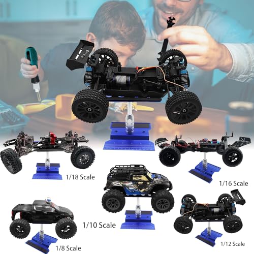 RC Car Stand RC Repair Stand 360 Degree Rotation Lift or Lower for Traxxas Arrma Redcat Axial RC4WD HSP Losi 1/8 1/10 1/12 1/16 Scale RC Crawler Car Truck Buggies (Navy Blue) - color: Navy Blue