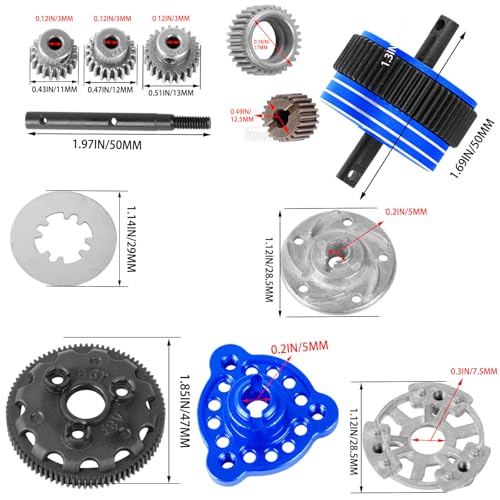 RC Upgrades Part for 1/10 Slash/Rustler/Stampede/Bandit 2WD(VXL),48P 86T Spur Gear&Slipper Clutch&Differential Transmission Gear&Slipper Rebuild Kit&Pressure Plate Hops up,Navy Blue - color: Navy Blue-48p&86t