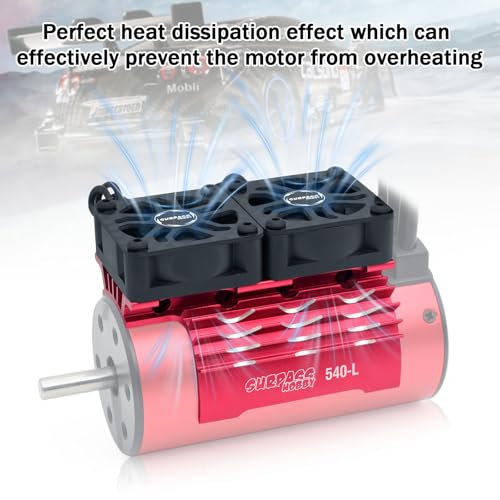Surpass Hobby 30mm RC Cooling Fans,27000 High RPM RC Car Motor Fan for 1/8 1/10 RC Car Truck Truggy (Without Motor Heatsink) - style: 1 Pack 30mm Fan-black1