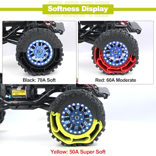 OGRC 1.0 Silicone Rubber Inserts RC Tire Inserts for TRX4M SCX24 1/18 1/24 RC Crawler Car (OD 60-64mm) - Yellow - color: Yellow
