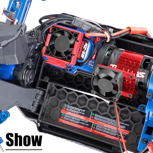 VXL-3s High Velocity Fan Heatsink Set Upgrades Part for 1/10 Slash/Rustler/Stampede VXL 4X4 2WD, ESC Motor Cooling Fan Hops Up,Red - color: Red/(for 2wd 4wd)