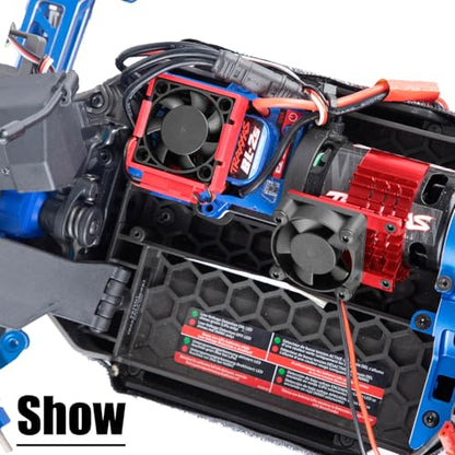 VXL-3s High Velocity Fan Heatsink Set Upgrades Part for 1/10 Slash/Rustler/Stampede VXL 4X4 2WD, ESC Motor Cooling Fan Hops Up,Red - color: Red/(for 2wd 4wd)