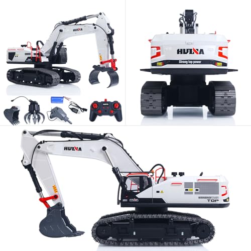 TOUCAN RC HOBBY 1/14 HUINA RC Metal Excavator Model 1594 Radio Light Battery 28CH Sound