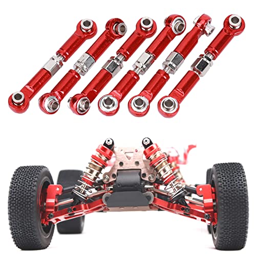 6Pcs Metal RC Car Tie Rods,RC Truck Tie Rods,RC Truck Tie Rod Replacement Parts for 1/18 A959 RC Car - color: Red