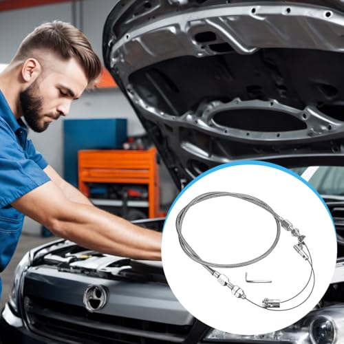 36" Car Braided Throttle Cable Kit, Adjustable Stainless Steel Vehicle Fuel Line Gas Accelerator Cable, Automotive Throttle Lines Replacement Set, Universal for SUV RV Truck - size: 36''