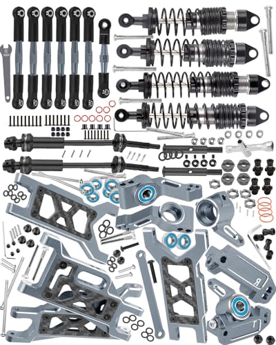 RC for 1/10 Slash 2WD,Slash 2WD VXL Upgrades Parts Shocks&Drive Shaft CVD&Front Rear Suspension A Arms&Caster Block&Steering Blocks&Rear Stub Axle Carriers&Turnbuckles Camber Link,Titanium - color: Titanium(for 1/10)