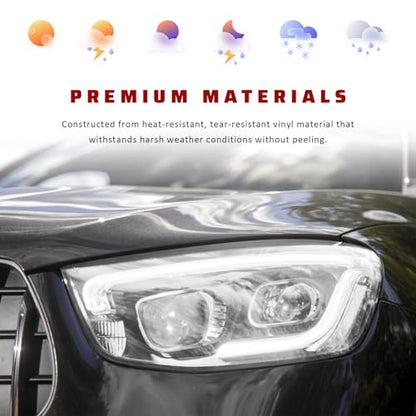 Car Light Tint Film, 12" × 48" Waterproof Headlight Vinyl Wrap Film Includes Squeegee & Cutter, Self-Adhesive Air-Release Wrap for Fog Lights, Taillights, and Headlights (Transparent) - color: Transparent