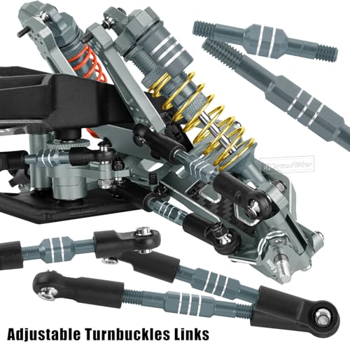 RC Upgrades Part for 1/10 Slash 2WD,Driveshafts,Shock Absorbers &Suspension Arms &Turnbuckles Links&Caster Blocks &Steering Block &Stub Axle Carriers &Shock Towers &Bulkhead,Titanium - color: Titanium(2wd)