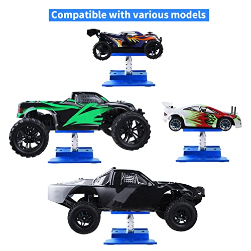 RC Car Work Stand RC Tool Kit Repair Workstation Aluminum Alloy 360 Degree Rotate w/Screw Kit & Screw Tray, Wheel Wrench for 1/8 1/10 1/12 1/16 Scale Models Cars Trucks (Navy Blue) - color: Navy Blue