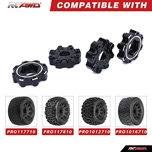 RCAWD for Pro-Line 1/8 8x32 to 17mm Zero Offset Aluminum Wheel Hex Adapters Upgrades Parts #PRO635600 - size: 17mm ZERO Offset