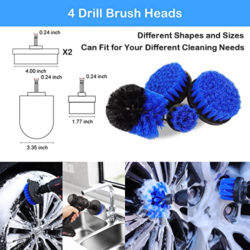20Pcs Car Wheel Tire Detailing Brush Set,Car Detailing kit,Car Detailing Brushes,Auto Detailing Drill Brush Set,17" Long Handle Rim Wheel Brush,Tire Brush,Car Cleaning Kit for Wheels,Interior,Exterior - size: 20Pcs