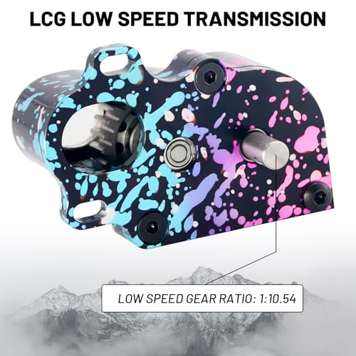 OGRC LCG Low Speed Transmission Complete Gearbox with 9T Motor Pinion for 1/10 Axial SCX10 TRX4 RC Crawler DIY Accessories (Aluminum)