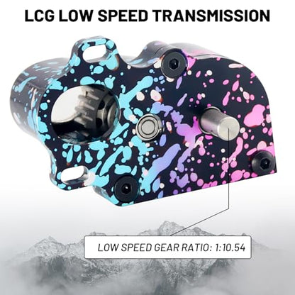 OGRC LCG Low Speed Transmission Complete Gearbox with 9T Motor Pinion for 1/10 Axial SCX10 TRX4 RC Crawler DIY Accessories (Aluminum)
