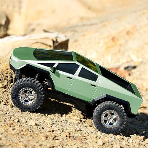 RC Car Shell Pickup Hard Body Shell with Front Rear Bumpers for TRX4M Bronco Defender 1/18 RC Crawler Chassis (Olive Green) - color: Olive Green