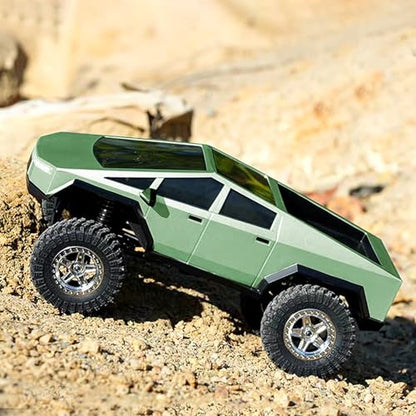 RC Car Shell Pickup Hard Body Shell with Front Rear Bumpers for TRX4M Bronco Defender 1/18 RC Crawler Chassis (Olive Green) - color: Olive Green