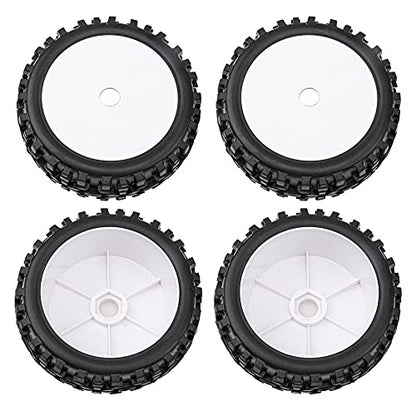 17mm Hub 4.52''OD Rubber Tires & Plastic Wheel Rim with Foam for 1/8 Scale Arrma Python HSP Redcat Kyosho ExceedRC Traxxas Losi HPI XTR Badlands Off-Road RC Buggy, Black