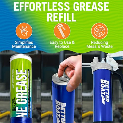 Better Boat Marine Grease Tube, 2 Pack 14 Oz, Waterproof High Temp Trailer Bearing Lubricant, NLGI 2, Compatible with Grease Guns - size: 2PK 14oz