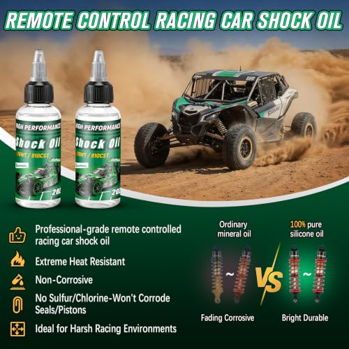 2 Bottles Racing Silicone Shock Oil 70WT 910CST | RC Car Shock Oil for Lubricating R/C Radio Controlled Cars and All Types of Vehicles, RC Shock Oil, Does Not Evaporate
