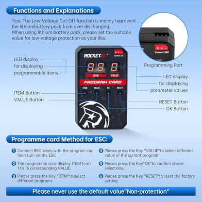 LED Programming Card for ESC Gecko MINI 18 ESC Dedicated Program Card only Used for Gecko MINI 25A Brushless ESC - style: Programming card for 1212 Kit