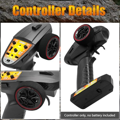 GOUPRC 2 in 1 ESC & Receiver with 3CH 2.4GHz RC Transmitter ESC Remote Controller Receiver Combo for Axial SCX24 RC Car - style: 3CH Transmitter & Receiver