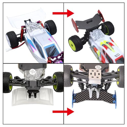 Lightweight Carbon Fiber RC Tail Wing Aluminum RC Rear Wing for Losi 1/24 Micro-B 2WD Buggy High-Performance Upgrade Parts (Blue) - color: Blue