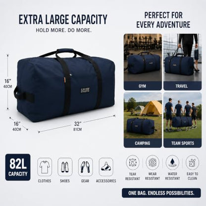 Heavy Duty Cargo Duffel Large Sport Gear Drum Set Equipment Hardware Travel Bag Rooftop Rack Bag - color: Navy, size: 42" x 20" x 20"