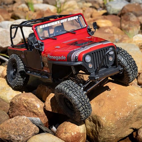 Axial RC Truck 1/10 SCX10 III Jeep CJ-7 4X4 RTR Brushed Rock Crawler, Red | Battery and Charger Not Included, AXI03008V2T1, Ready to Run - color: Red